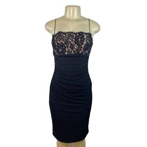 JS Boutique | Dresses | Js Boutique Black Lace Bodice Ruched Sleeveless  Cocktail Dress Size 4 | Poshmark